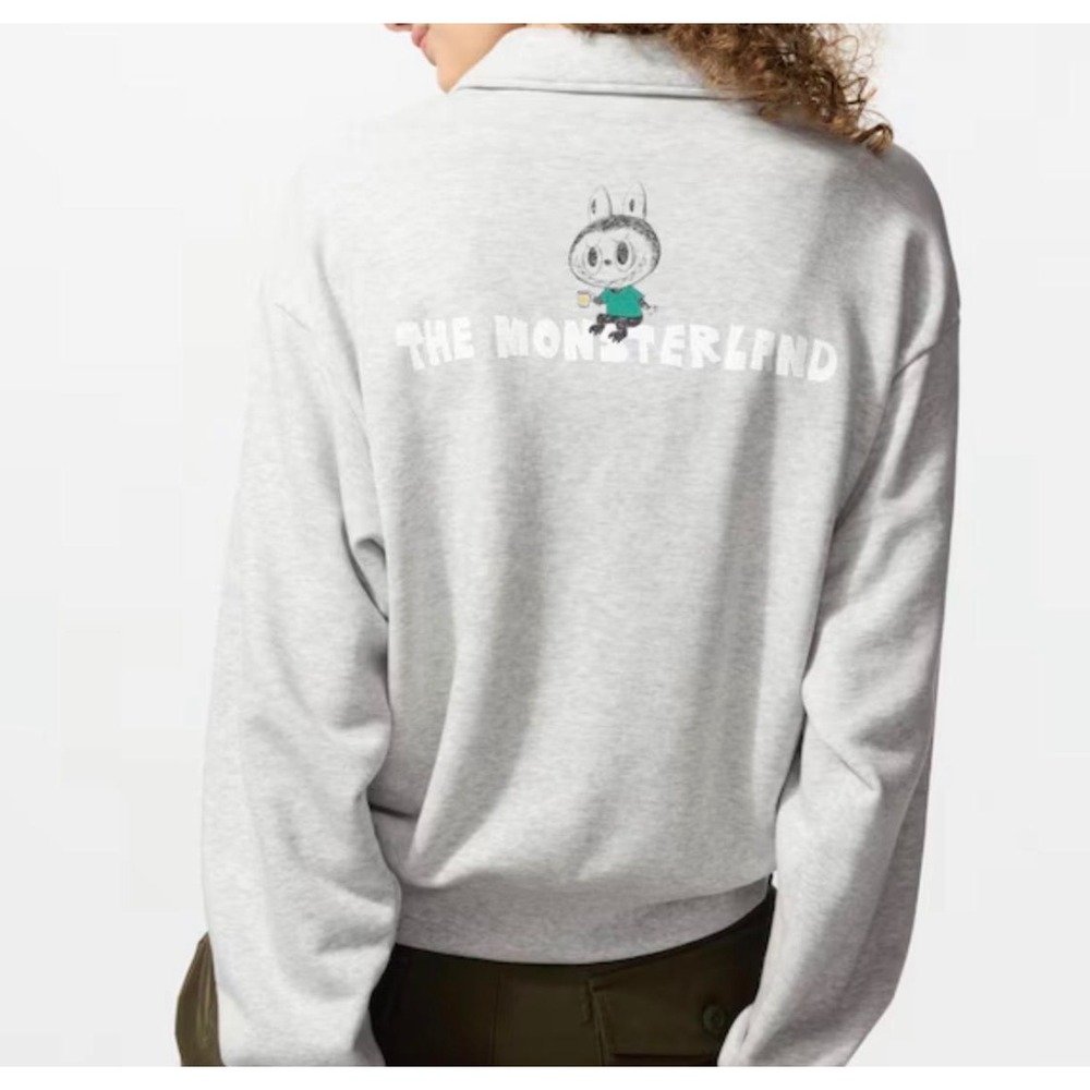 Uniqlo UT Kasing Lung Labubu Quarter Zip Sweatshirt Grey Monsterland